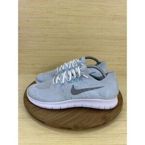 Nike Free RN Flyknit 2017 Blue Athletic Running Shoes Womens Size 9.5